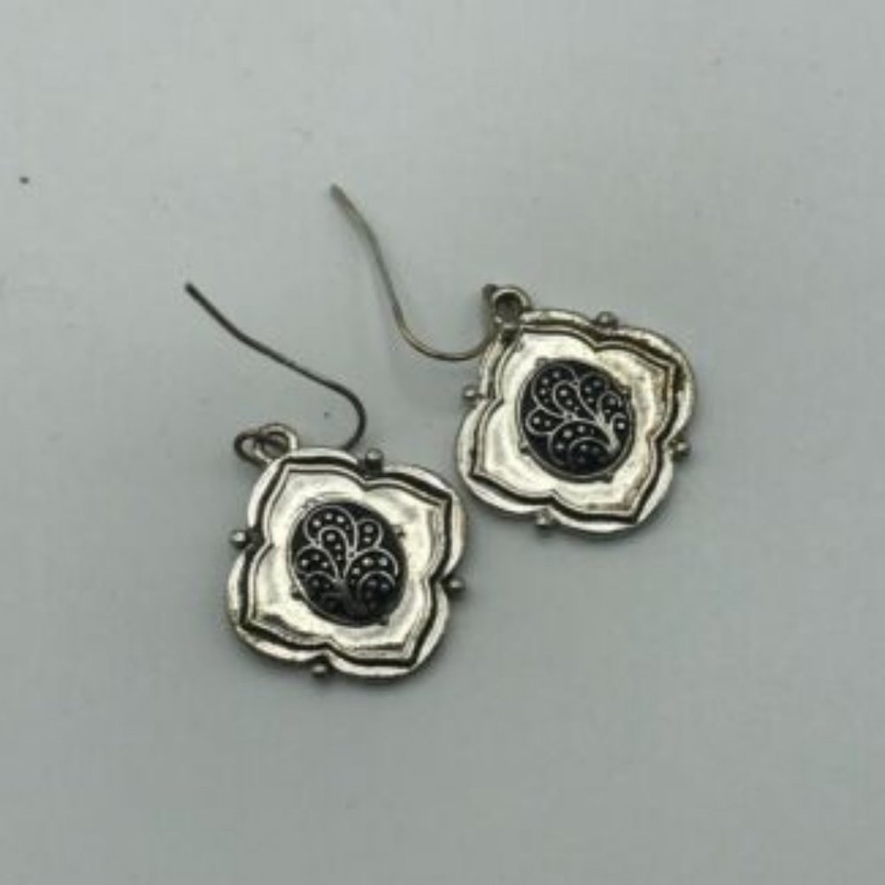 Pair Of Silver Vintage Earrings clover
